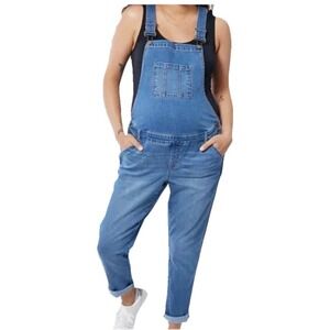 Ingrid&Isabel Maternity Denim Overalls Size 8 Medium Wash Y2K Chore Cottagecore
